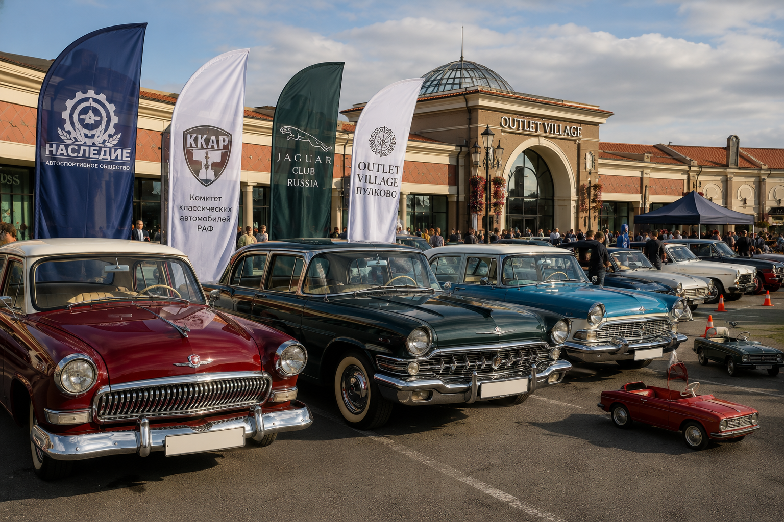 Выставка ретроавтомобилей в Outlet Village Пулково — Outlet Village Пулково, Санкт-Петербург